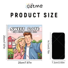 GDTME 1 Pc "Couple's Moments" Pearl Thickened Inner Page Coloring Book, Size 20cm*20cm, 24 Pages. Coloring Before Bed Helps Relax And Sleep. This Coloring Book Is Suitable For Parent-Child Interaction, With A Simple And Warm Style, Making It A Must-Have For Back To School And A Great Gift. - XJ-382 - View 2