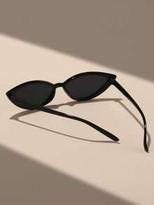 1 pieza Gafas de moda con montura pequeña y forma de ojo de gato en color negro, elegantes y de estilo vintage - Multicolor - Ver 4