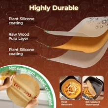 50/100 片装加厚空气炸锅衬垫（6.3 英寸/16 厘米） - 不粘烘焙纸衬垫，带 1.6 英寸凸起边缘，防油一次性空气炸锅衬垫（易于清洁） - 彩色 - 查看 6