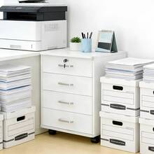 Archivador De 4 Cajones Organizador Archivero Con 4 Ruedas - Blanco - Ver 3