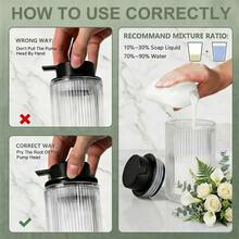 Vertical Striped Glass Foaming Soap Dispenser - Black Pump, Refillable Foaming Hand Wash Bottle, Suitable For Bathroom And Kitchen, Modern Minimalist Home Decor - A - View 5