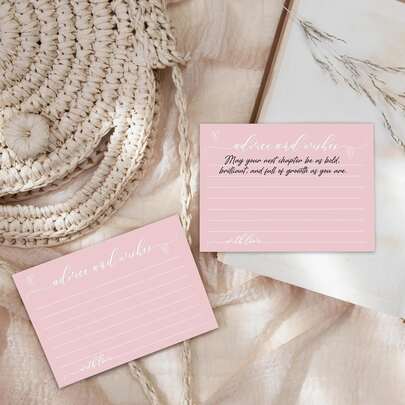 4x6 Inch Minimalist Pink Congratulations Card, Suitable For Wedding, Graduation, Birthday Party Decoration