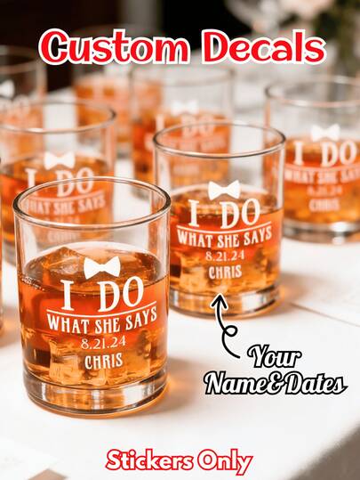 1/3/5pcs, Customizable Photo Wine Glass Labels, Personalized Wedding Gift Stickers, Suitable For Weddings, Anniversaries, Engagements, Or Important Birthdays, Customizable With Name, Date, And Photo, Elegant Wine Or Champagne Glass Labels, Birthday, Celebration, Or Holiday Gift Stickers, Party Decoration Stickers For Parties And Celebrations, Customizable Wine Labels For Couples, Gift Stickers For Boyfriends Or Girlfriends, Anniversary Gifts