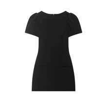 DEEKA Spring/Summer New Arrival Women's Fashion Pleated Pocket Mini Dress, European And American Style Black Elegant - Black - View 11