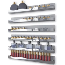 6 piezas Estante acrílico para esmalte de uñas - Soporte de exhibición montado en la pared de 15 pulgadas, adecuado para gafas de moda y aceites esenciales, estantería de almacenamiento expandible para el baño - multicolor - Ver 4