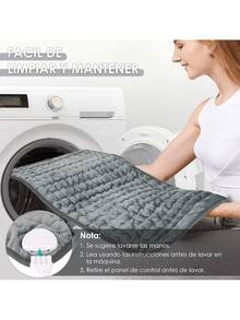 Regalos para mujeres durante su periodo:lectric Heating Pad with 6 Temperature Adjustments, 120-Minute Timer, Auto-Off Function - Ideal for Neck, Shoulders, Waist, Abdomen, Legs - Perfect for Home Use And Gift, 30X60 Cm, Polyester Cover - Tipo de Enchufe A USA (110-127V) - Ver 4