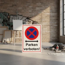 Placa de metal com aviso "Proibido Estacionar", 30,5 x 20,3 cm (12 x 8 polegadas), ideal para decoração de parede, uso externo, em casa, garagem, restaurante, bar e café. Texto em inglês: "Estacionamento Proibido". Notificação e decoração eficazes. - Multicolorido - Ver 5