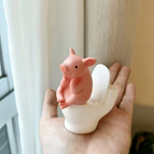 Mini figura decorativa de cerdo pensativo para el hogar, adorno de casa de muñecas, decoración de escritorio creativa, accesorio de coche, pequeño regalo de juego de mesa de cumpleaños - Multicolor - Ver 9