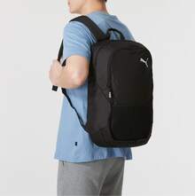 Ba lô có khóa kéo in logo PUMA, kiểu dáng thể thao năng động, unisex, kiểu đôi, màu đen. - màu đen - Xem 3