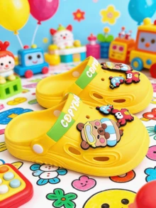 2026 Summer New Soft Bottom Baby Sandals, Cabala Pig Cartoon Boys Garden Shoes, Toddler Outdoor Cartoon Slippers, Suitable For Boys And Girls To Wear Yellow Beach Hole Shoes - Yellow - View 6