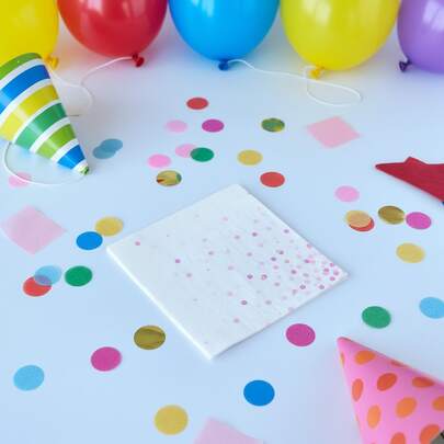 20 piezas de servilletas de papel desechables con estampado de lunares rosas, adecuadas para decoración de cumpleaños, baby shower y bodas