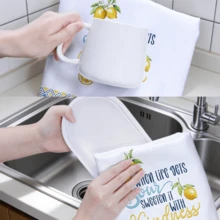 MEMNUN 2 piezas Toallas de cocina, paños de cocina, toallas de mano, paños de platos con estampado geométrico de limón en acuarela de verano y cita inspiradora "Cuando la vida se vuelva agria, endúlzala con amabilidad". Súper suaves y absorbentes de microfibra moderna de 15.75*23.62in(40*60cm), lavables a máquina, adecuadas para comedor, cocina, decoración del hogar, regalos, para todas las estaciones - Multicolor - Ver 11