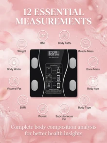 SOKANY Intelligent Electronic Bathroom Scale, Battery Powered, Wireless Design, No Charging Required, Body Fat Monitoring Function, Unisex Home Use - Black - View 6