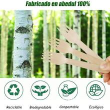 200 piezas Cubiertos de madera, utensilios desechables para fiestas, ideales para fiestas de cumpleaños, bodas, días festivos, Día de la Madre - Blanco - Ver 8