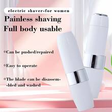 Women's Electric Painless Hair Removal Device - USB Rechargeable Hair Removal Device With LED Light, Portable, Suitable For Face, Lip And Leg Hair Removal, Lipstick Size Design, Portable Mini Hair Removal Device For Women, Perfect Gift For Women - White - View 3