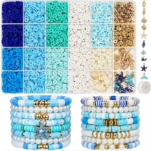 3200pcs Ocean Breeze Jewelry Making Kit - Create Stunning Turquoise, Turtle, Shells, Starfish Natural Stone And Polymer Clay Beads Summer Themed Friendship Bracelets With Soft Clay Accents - Perfect Vacation Style Craft Supplies For Women - Multicolor - View 10
