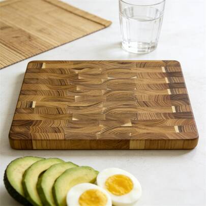 优质相思木大号砧板，端纹切菜板 – 刀刃友好表面，节日送礼佳品，男女皆宜，厨房爱好者的理想之选，1 件装或 2 件装