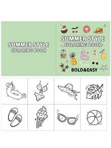 [Adult Coloring Book] 40 Sheets, Summer Style Coloring Book Warm & Cute - Gift Cartoon Themed Paper Craft Kits For Relaxation And Focus Training, As Well As Family Sharing Time. It Can Be Used As Gifts For Halloween, Christmas, Thanksgiving, And Birthdays. - Coloring Book - View 4