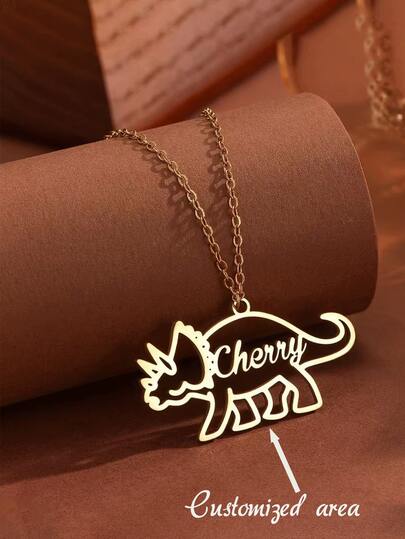 Custom Dinosaur Name Necklace - Personalized Pendant, Suitable For Everyday Wear And Gifting, Party Accessory | Exquisite Craftsmanship, Perfect For Christmas, Halloween, Valentine's Day, And Other Holiday Gifts For Family And Friends.