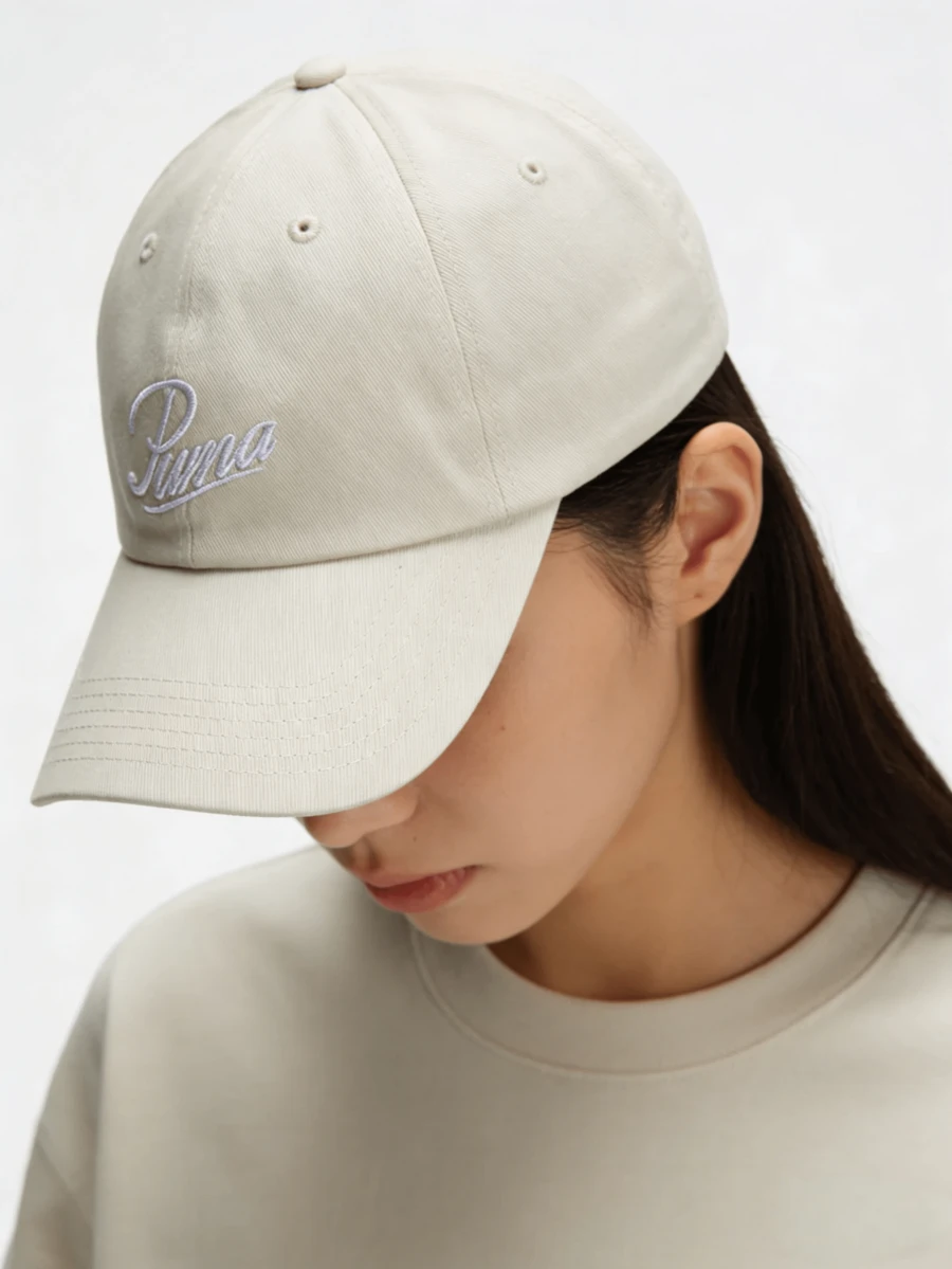 PUMA Logo Design Cotton Baseball Cap, Unisex, Couple Style, Green. - White - View 1