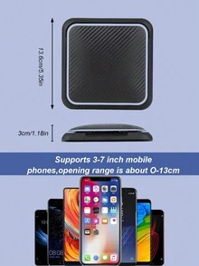 碳纤维纹理车载手机支架 – 三角度可调，防滑硅胶底座，通用型，适用于及大多数智能手机（4.7英寸-6.8英寸），粘性防滑垫遮阳折叠导航手机支架，仪表盘及中控台夹式手机支架 - 手機支架 - 查看 10