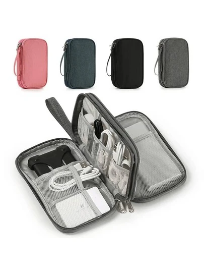 Multifunctional Car & Travel Cable Organizer Bag - Waterproof Electronic Accessories Pouch For Chargers, Cables, Phones, Power Banks