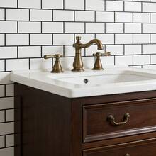 1卷白色砖纹自粘壁纸，防水防油，适用于厨房和浴室防溅板，880*40厘米/346*15.74英寸 - 1PC - 查看 1