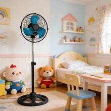 Ventilador de pie de 20 pulgadas, velocidad regulable en tres niveles, aire fuerte para uso doméstico, ventilador con cabezal giratorio y ajuste de altura - Tipo de Enchufe A USA (110-127V) - Ver 4