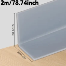 1pc 6cm X 2m Wall Corner Guard, Soft PVC Wall Corner Trim, Adhesive For Wall, Ceiling, Window, Door Frame Edge Protection - A - View 14
