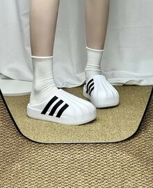 Adidas Originals AdiFOM SUPERSTAR MULE Comfortable & Durable Slide Sandals, Unisex, White & Black - White - View 10