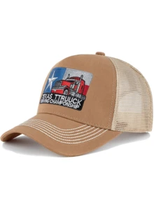 JZML 1pc Unisex Letter Embroidered Trucker Cap - A - View 17