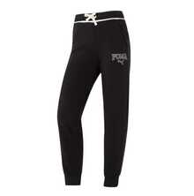 PUMA Women's Casual Mid-Waisted Knit Sweatpants With Letter Print And Stripe Design. - Black - View 2