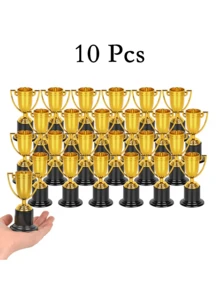 10pcs Mini Plastic Trophy, Classic Competitive Style, Suitable For Award Ceremonies, Graduation Celebrations, 2026 World Cup Theme Party Decorations - A - View 7