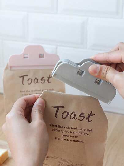 3pcs Random Color Sealing Clips, Grocery Store Food Packaging Clips, Snack Clips, Food Sealing Clips, Household Strong Plastic Bag Clips, Large Size Snack Bag Clips