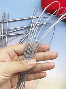 80cm Stainless Steel Circular Knitting Needles, Smooth Metal Knitting Rods, 2.0-6.0mm Multiple Sizes Available, DIY Hand Knitting Tools, Suitable For Knitting Enthusiasts, Can Knit Sweaters, Shawls, Hats, Blankets, Cardigans And Other Warm Garments - Circular Stainless Steel Sweater Needles - View 3
