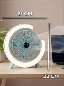 Ventilador Portátil Recargable con Luz LED Ambiental Diseño Minimalista 3 Modos de Aire y Batería Integrada - rosa - Ver 5