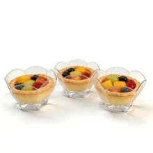 10/20/30/50pcs Reusable 90ml Plum Blossom Clear Dessert Cup Plastic Parfait Cup For Dessert Sampling - 彩色 - 查看 6
