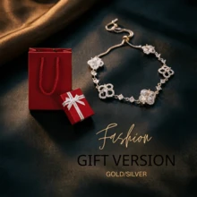 This Wealthy Lady Style All-Diamond Four-Leaf Clover Zirconia Bracelet Is A New 2025 Electroplated Bestselling Niche Item, Exuding A Luxurious And Refined Aura. It Is Glamorous And Alluring, Suitable For Wearing On Dates, Banquets, And Formal Dinners, Also Making An Excellent Gift. As The Most Fashionable High-End Jewelry, It Gives A Gentle And Sweet Feeling, Bringing A Sense Of Joy And Fulfillment. - Silver - View 20