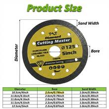 2片105毫米/4英寸、110毫米/4.3英寸、115毫米/4.5英寸、125毫米/5英寸金刚石锯片，适用于瓷砖、陶瓷砖和玻璃 - 超薄网状涡轮切割片，可实现精确切割和卓越的耐用性。 - 鑽石鋸片 - 查看 6