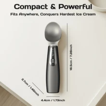 Muỗng làm kem có chức năng hâm nóng 2600mAh, muỗng làm kem có thể điều chỉnh nhiệt độ với màn hình LED, có thể sạc lại. - trắng - Xem 2