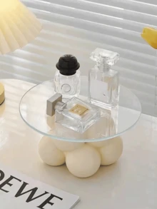 1pc Resin Ball Tray - Simple And Cute Design, Suitable For Bathroom Countertop And Bedroom Vanity. Perfect For Displaying Perfumes, Skincare Products And Jewelry, Adding A Warm And Fashionable Ambiance. Elegant Storage Rack And Decorative Piece. - Multicolor - View 2