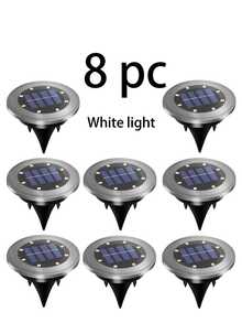 8入組太陽能地埋燈,防水地埋燈,戶外圓形草坪燈。太陽能供電,適用於花園、草坪、居家、庭院、小徑和車道照明,路徑裝飾、草坪、派對、婚禮、節日和生日。 - 太陽能地埋燈 - 查看 14