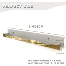 6 piezas Estante acrílico para esmalte de uñas - Soporte de exhibición montado en la pared de 15 pulgadas, adecuado para gafas de moda y aceites esenciales, estantería de almacenamiento expandible para el baño - multicolor - Ver 3
