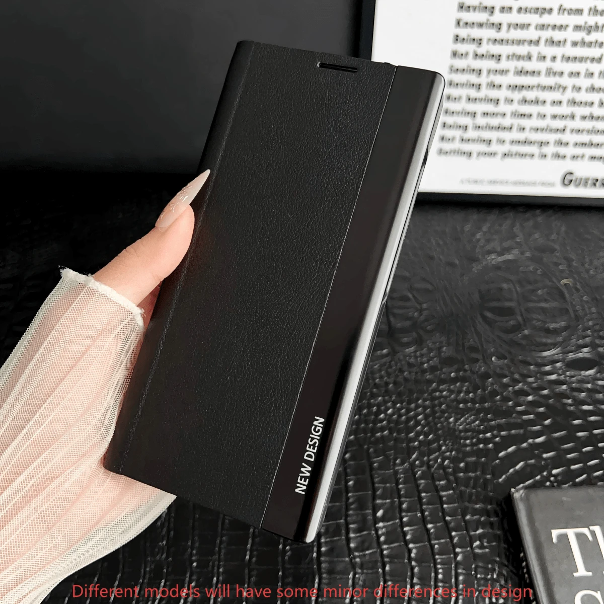 Compatible With Xiaomi 11/12/13/14/15 T/TPro/Pro, NOTE Series, 9A, 10C, 12C, Turbo3 Phones, Full-Body Protective Case, Business Style, Flip Stand Design, Unisex Protective Cover - Black - View 1