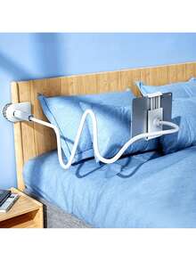Flexible Arm Stand For Tablets And Cell Phones, 360° Rotation, Clip For Bed And Desk - White - View 11