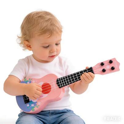 Kids Ukulele Toy Guitar, Playable Realistic Musical Instrument, Educational Music Toy Gift For Boys & Girls