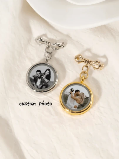 Spersonalizowany wisiorek ze zdjęciem do bukietu ślubnego, wisiorek z bukietem ślubnym, przypinka na pamiątkę, prezent na wieczór panieński, bukiet kwiatów dla panny młodej, prezenty na pamiątkę ślubu