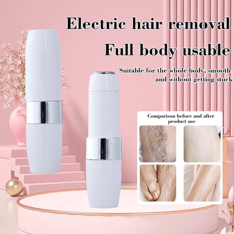 Women's Electric Painless Hair Removal Device - USB Rechargeable Hair Removal Device With LED Light, Portable, Suitable For Face, Lip And Leg Hair Removal, Lipstick Size Design, Portable Mini Hair Removal Device For Women, Perfect Gift For Women