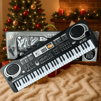 61 teclas Teclado electrónico para niños con micrófono - Juguete musical portátil para principiantes | Mejor regalo de Navidad para niños y niñas