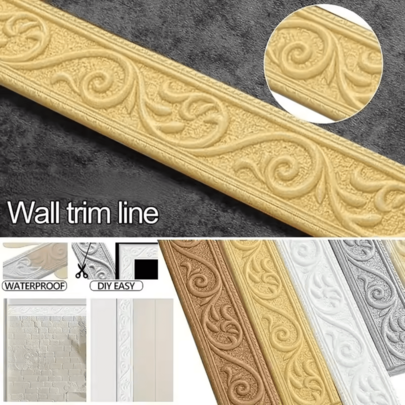 1pc 2.36inchx90.55inch Self-Adhesive Flexible Wall Trim Sticker, Wall Trim Line Skirting Sticker Featuring Peel And Stick Baseboard, Decorative Wallpaper Border,Wall Edging Room Decor Home